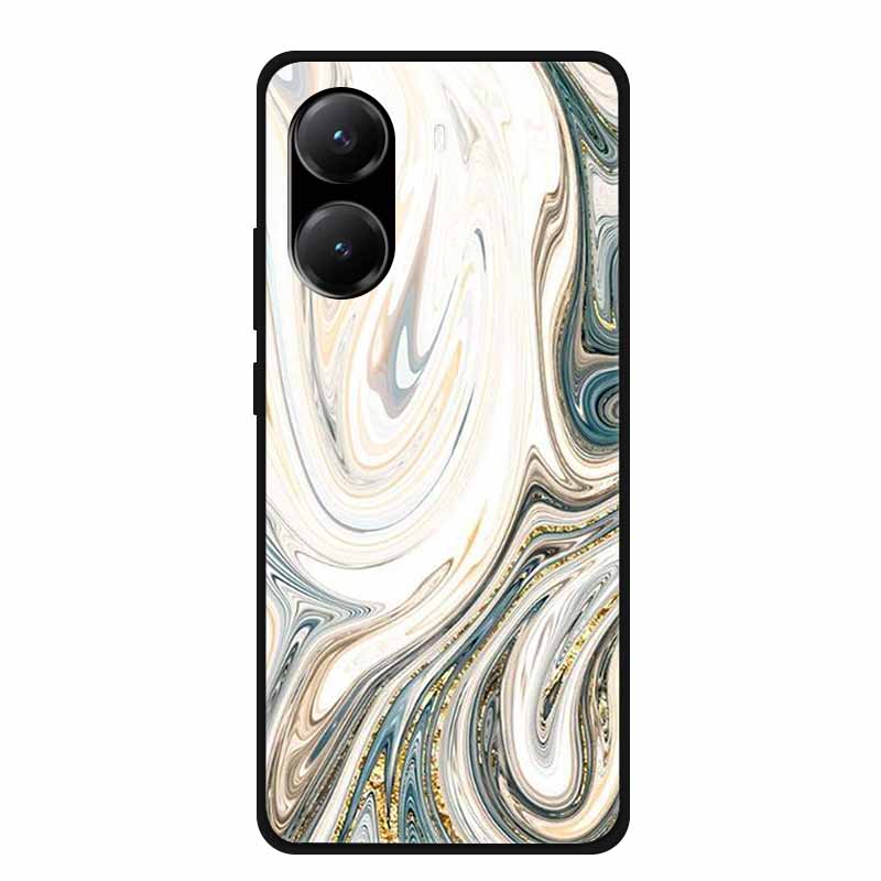 Tempered Glass Case For Poco X7 Pro Back Cover PC Hard Shockproof Cases for Xiaomi PocoX7 Pro Funda Marble Texture Fashion Coque