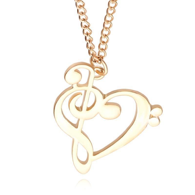 New Europe and America Jewelry Love Note Necklace Fashion Hollow Music Symbols Necklace