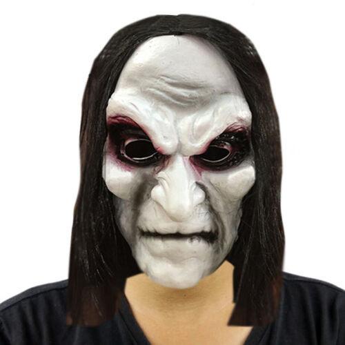 Halloween Black Long Hair Mask Full Head Horror Mask Party Cosplay Mask Ghost