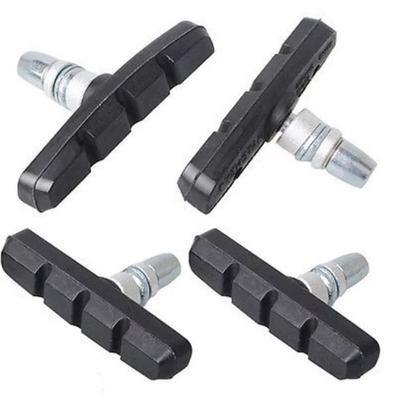 2/4pcs Black Rubber V-Brake Pads for Mountain Bikes Silent Brake Belt Screw Pad Blocks 2.76inch Replacement Brake Pads