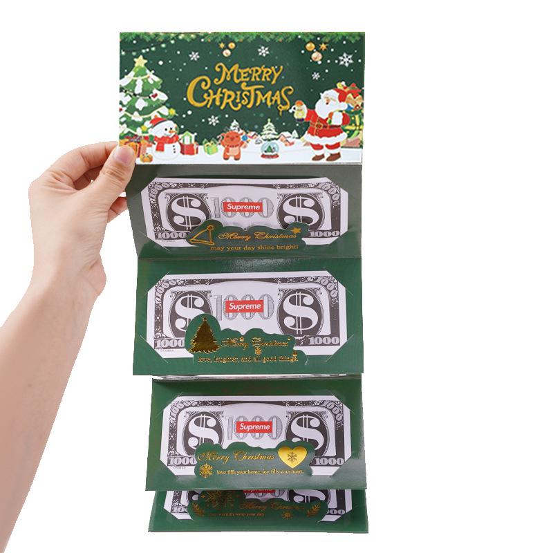 2026 Christmas Surprise Red Envelope Money Box with 10 Card Slots