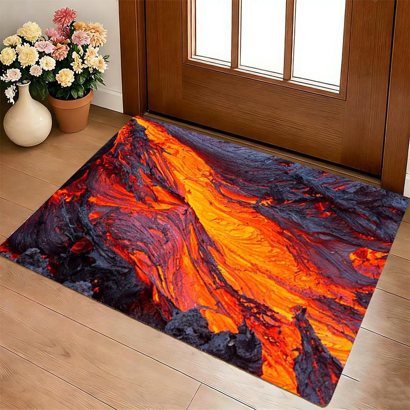 Lava Flow Wohnzimmer Rutschfester Bereichsteppich Weicher Teppich für Schlafzimmer Spielzimmer Sofa Büro Heimdekoration Fußmatte Weihnachtsgeschenk C9302474