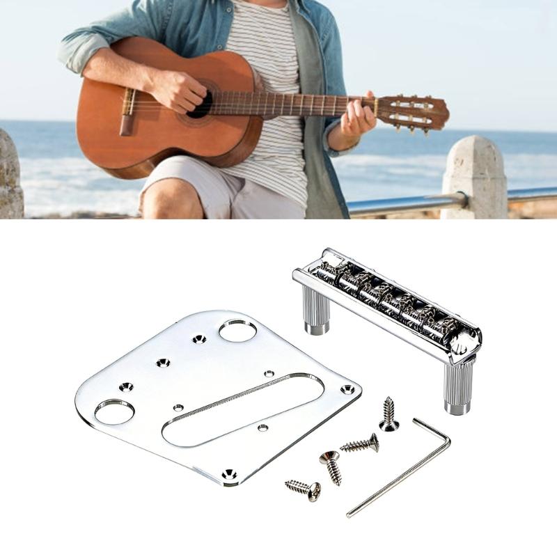 6 Saddles Bridge and Stabilizer Plate Guitar Bridge Upgrade Set For B5 And B50 Models Professional Guitar Accessory