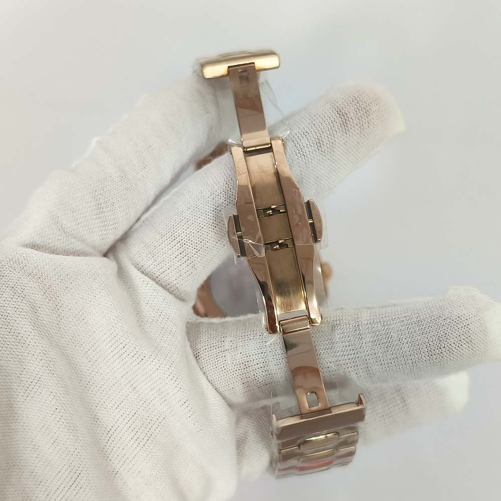 41mm Rose Gold Watch Case Sapphire Glass Stainless Steel Strap Modification Watches Accessories for NH35 NH36 4R Movement