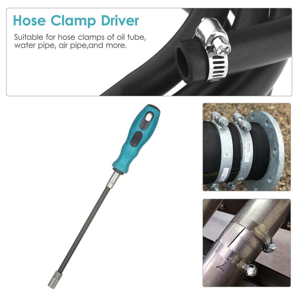 Ible Hose Clamp Driver 7mm Nut Driver Non-Slip Socket Wrench Automotive Lacement Clamp Tool for Marine Auto