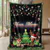 Christmas Custom Name Printed Flannel Blanket Warm Comfort Bed Throw Home Decor Holiday Gift