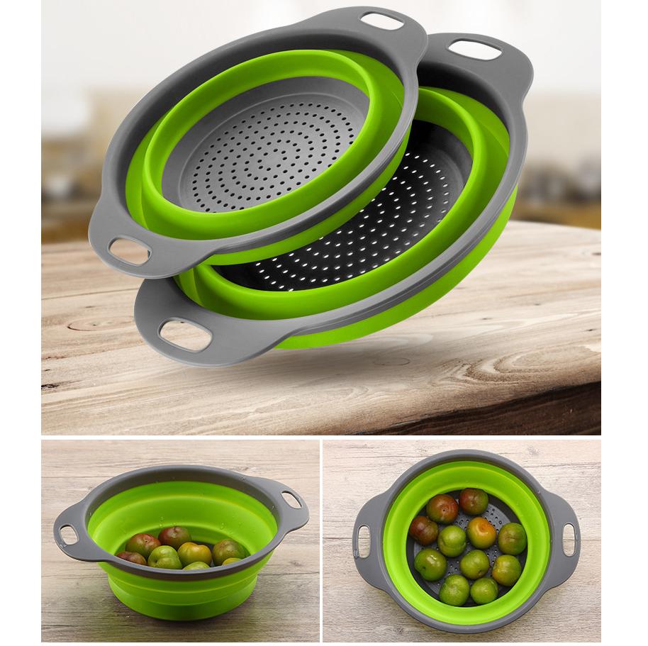 Buy Draining Basket Collapsible Colander Silicone Kitchen Storage Fruit