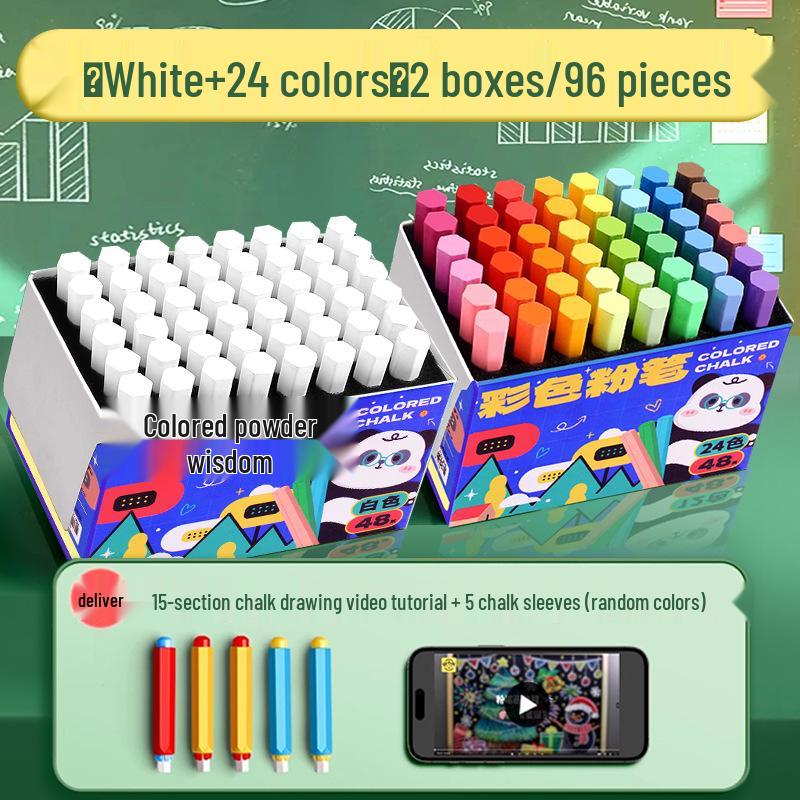 Brand New Dustless Non-Staining White Chalk for Teachers and Kids - Ideal for Blackboards and Bulletin Boards