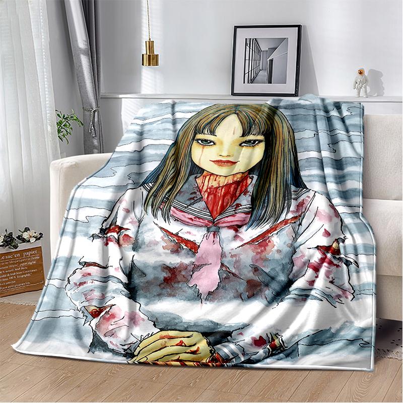 Horror Junji Ito Tomie Kawakami Ghost cartoon Soft Blankets,Throw Blanket Comfortable Blanket for Picnic Beds Sofa Home Bedroom