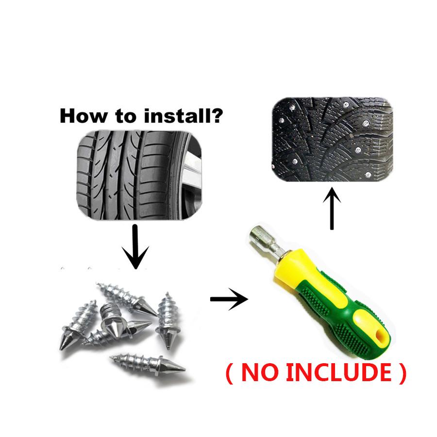 50pcs Car Motorcycle Tire Spikes Snow Ice Road Wheel Tyre Studs Screw For Winter