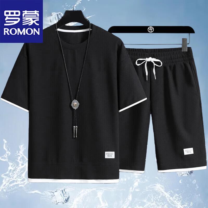 ROMON Herren Sommer T-Shirt & Shorts Set