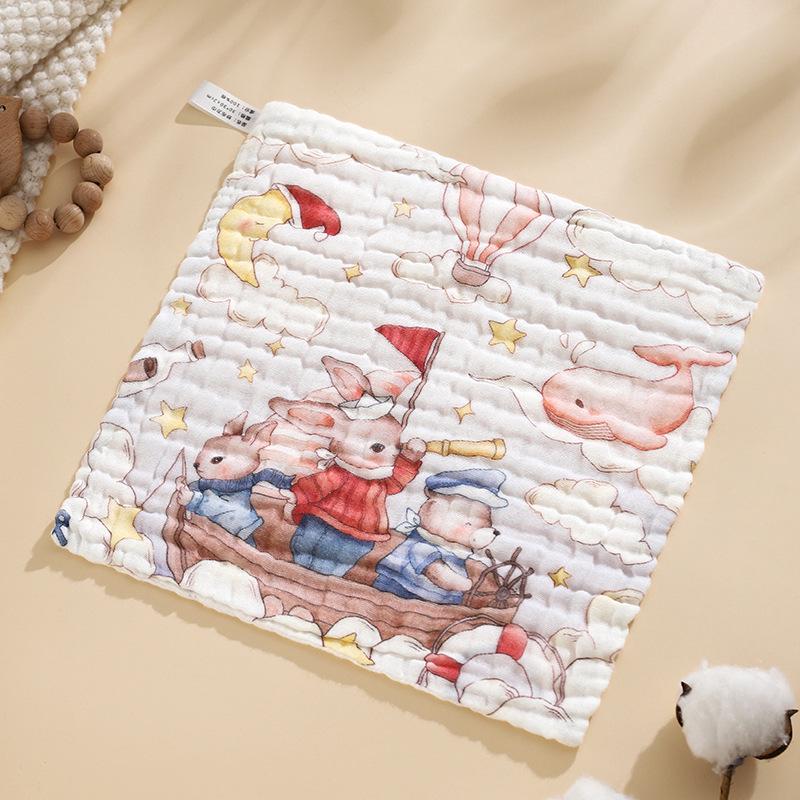 7A Antibacterial Pure Cotton Baby Washcloth - Six-Layer Gauze, Class A, Newborn & Child Towel