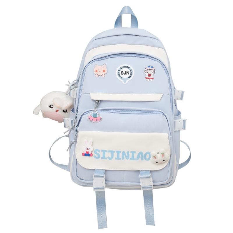 Schoolbag new third to sixth grade Korean version ins campus student contrasting color backpack small fresh large capacity travel backpack