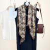 Korean Retro Style High-end Clothing Paired With Shawls Air-conditioned Rooms Thin Scarves Plant Floral Printed
