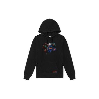 Floral Print Hoodie With Long Sleeves Women Tops Black VN0A5LK2BLK