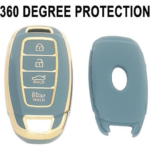 Key Fob Cover Case Fit for Hyundai Kona Santa Fe Elantra GT Veloster Accent Venue Smart Remote Holder Skin Protector Keyless Entry Sleeve