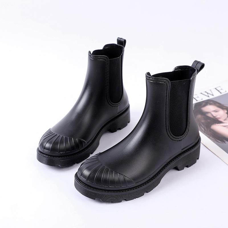 Chelsea fashion rain shoes women's platform rubber shoes environmentally friendly materials wear versatile work waterproof shoes women
