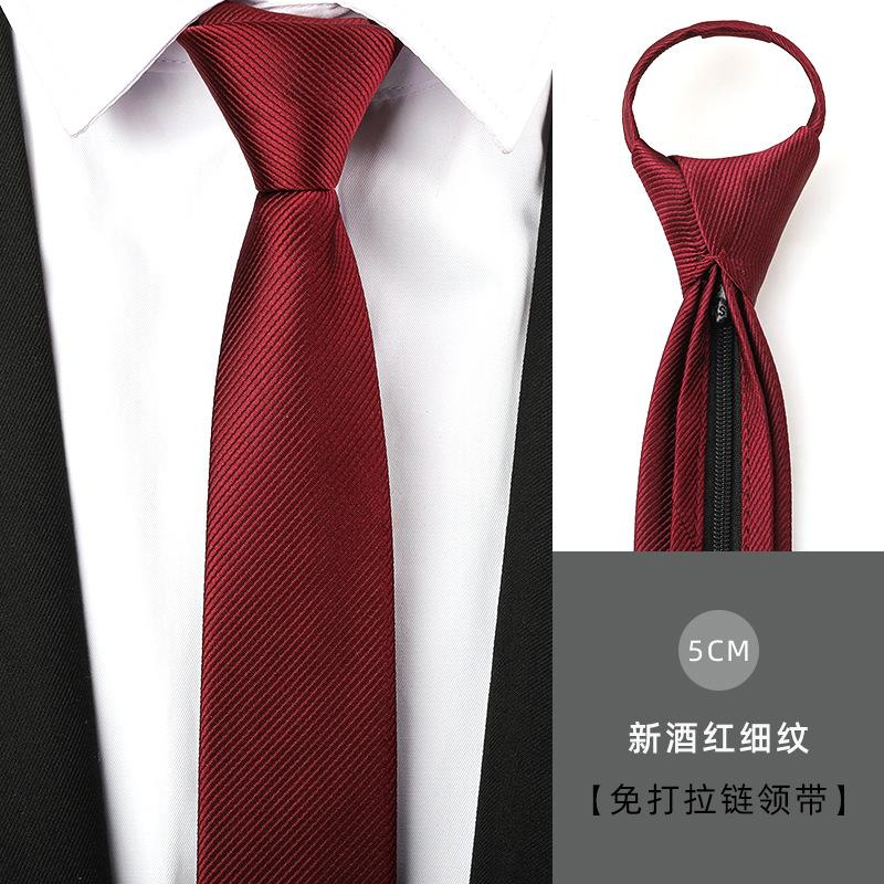 Tie Men'S Dress Business Handsome Blue Strip Zipper Professional Wedding Groom Korean Version Zipper Hand Tie