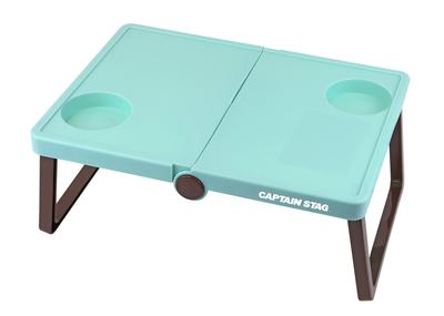 CAPTAIN STAG Mesa B5 con almacenaje ligera color verde menta CS Charmant UM-1907
