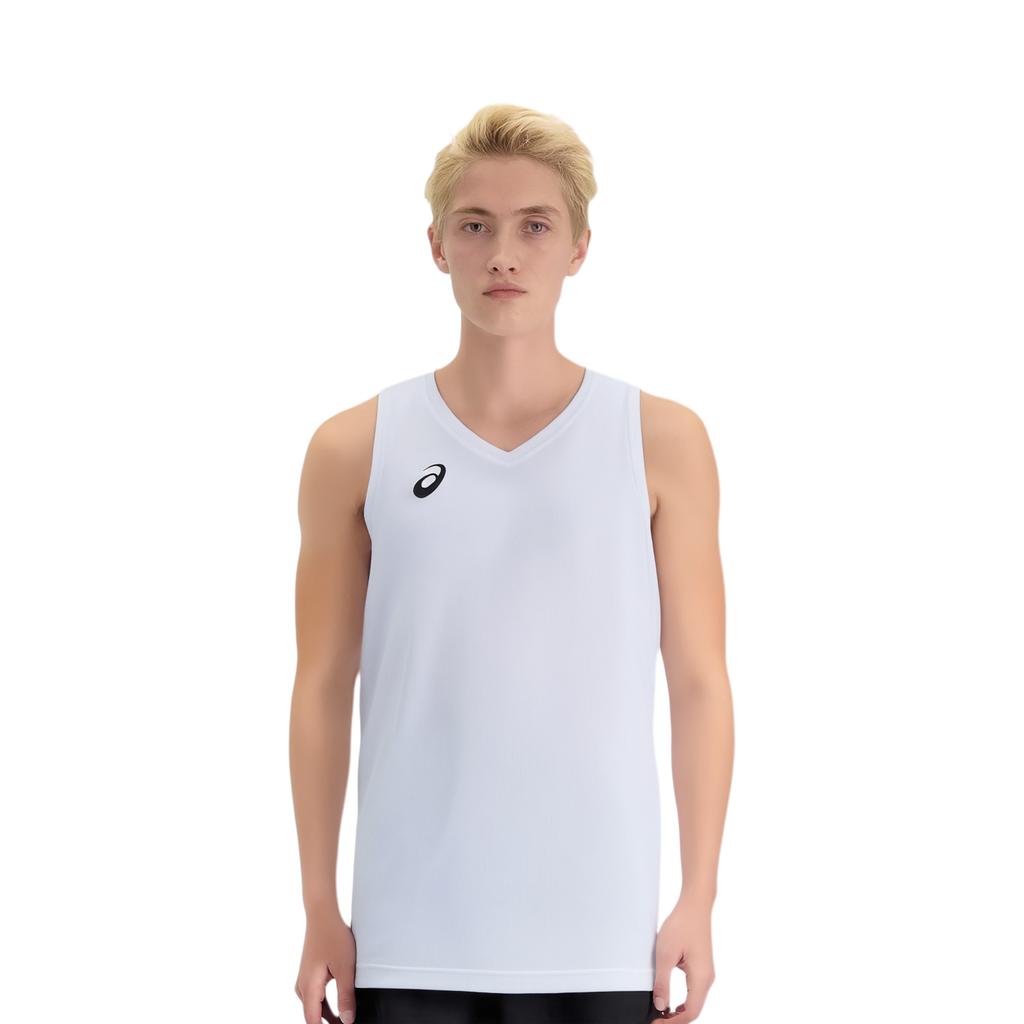 Asics T Shirts Unisex White V Neck Moderate Straight Fit 2031D725-100