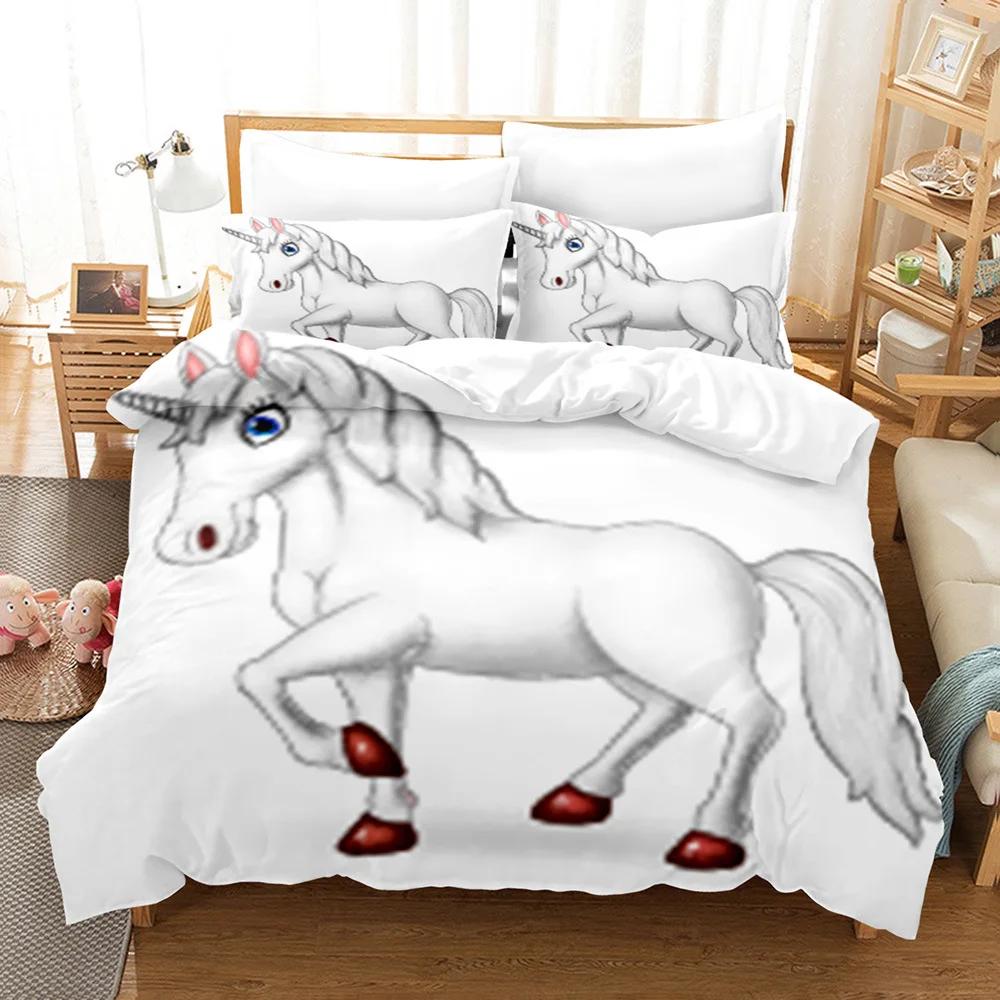 Comforter Sets Kid Bedroom Comforter Set Single Size Pink Unicorn Cartoon S Happy Birthday Kids Bedding Comfortable