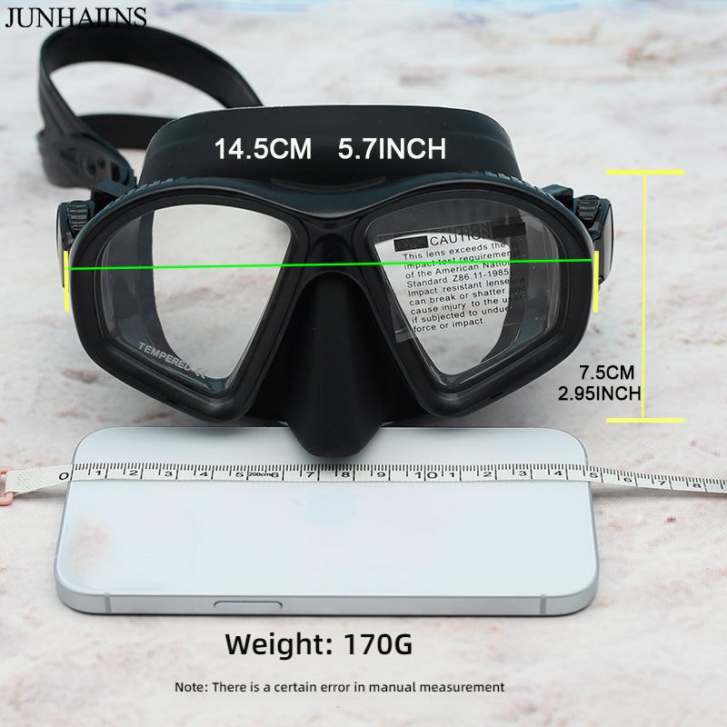 Low Volume Freediving Snorkeling Mask Anti-Fog Tempered Glass Soft Silicone Myopia Available Scuba Diving Goggles for Men Women