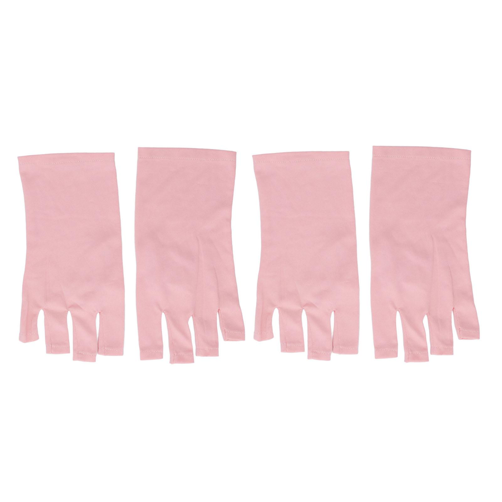 

Перчатки УФ для ногтей Защита рук Дышащие Многоразовые Эластичные Профессиональные Перчатки без пальцев для УФ-лампы Розовые