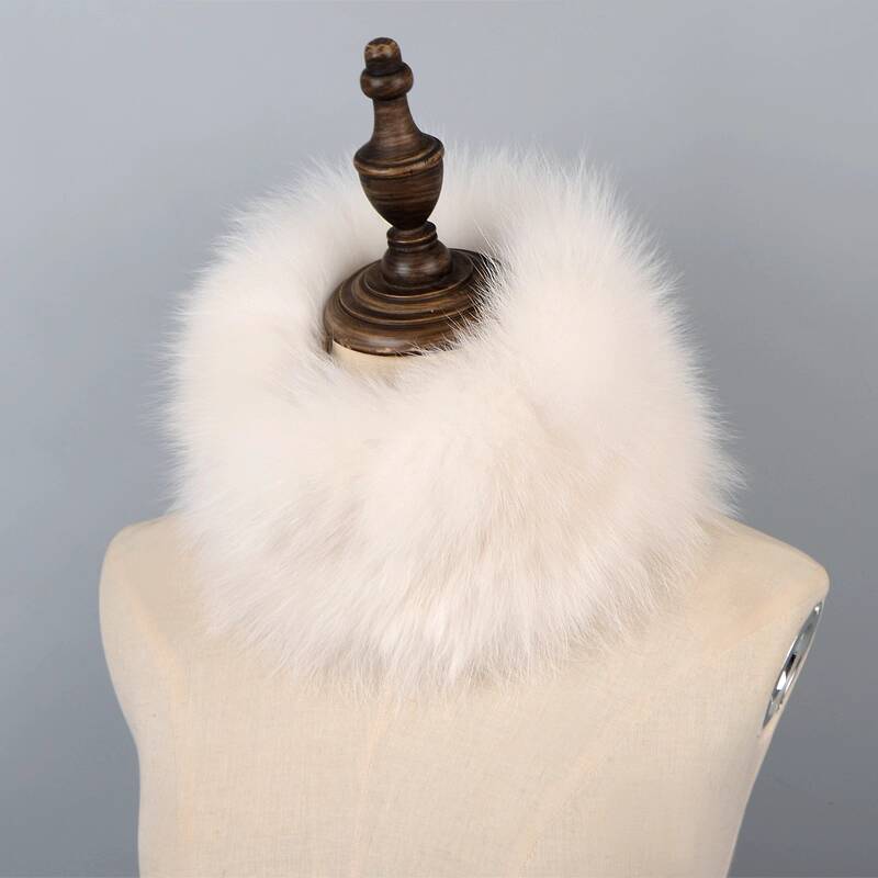 Echter Fuchsfellschal Handgestrickter Pelz-Nackenschal Winter Elastisches Stirnband Pelzschal Plüsch Warm Dicke Nackenwärmer