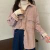 Women's Retro Corduroy Jacket - Korean Style, Loose Fit, Long-Sleeved, Perfect for Spring and Autumn.