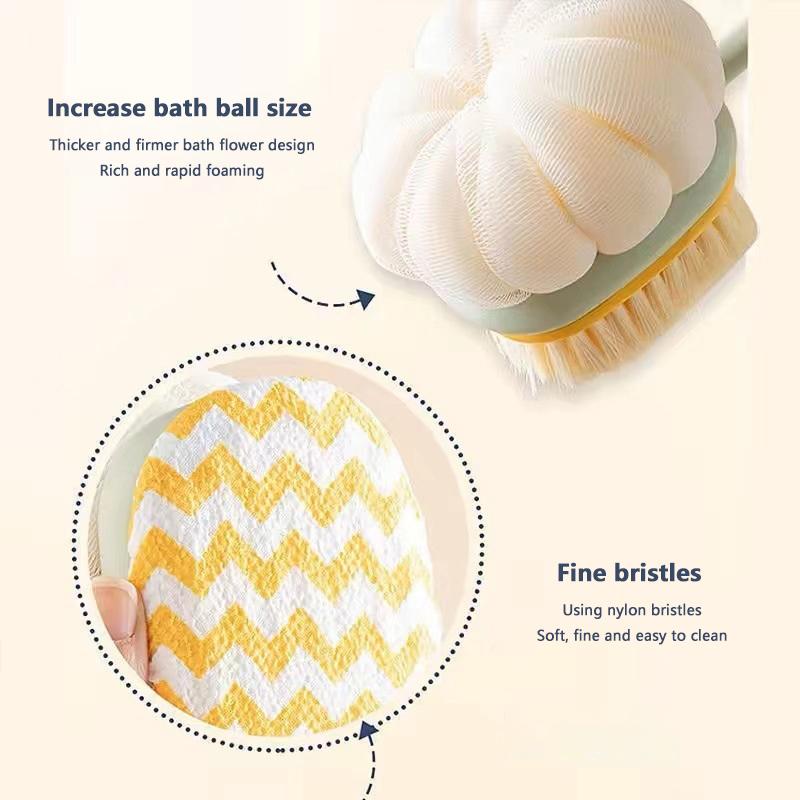 Long Handle Bath Brush Massager Back Rubbing Body Exfoliating Brush Cleaning Tools Soft Shower Tools