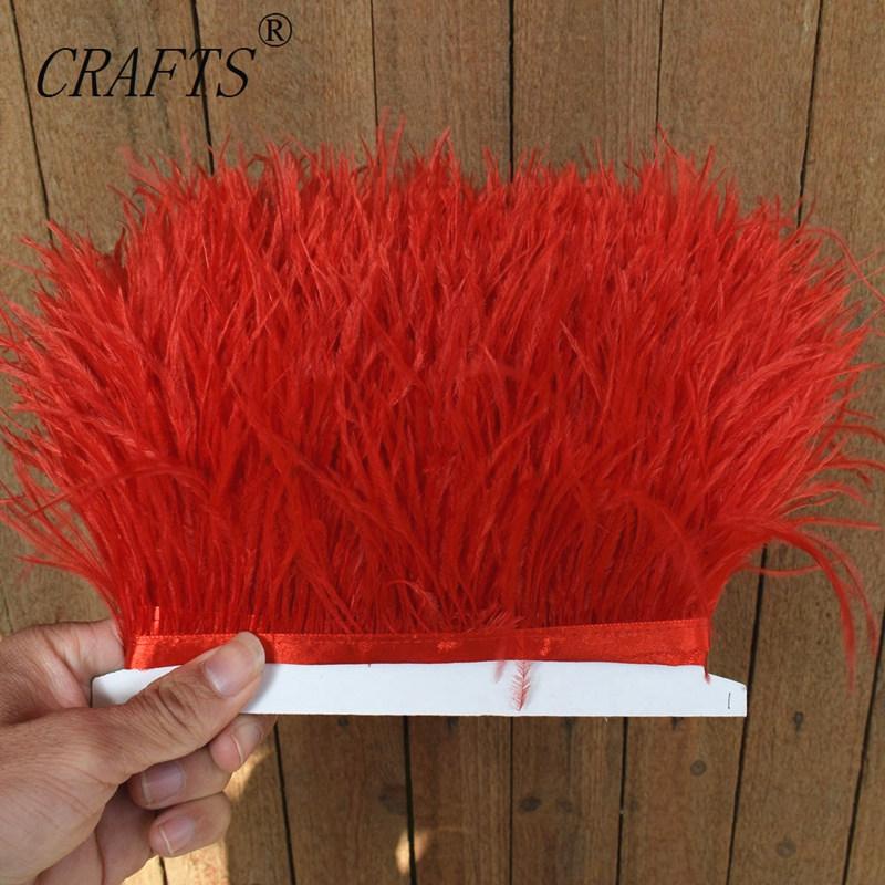 FeatherHigh quality fluffy ostrich feather trimming cloth sideband 5M 10M long DIY clothing accessories decorative accessories 8-11cm