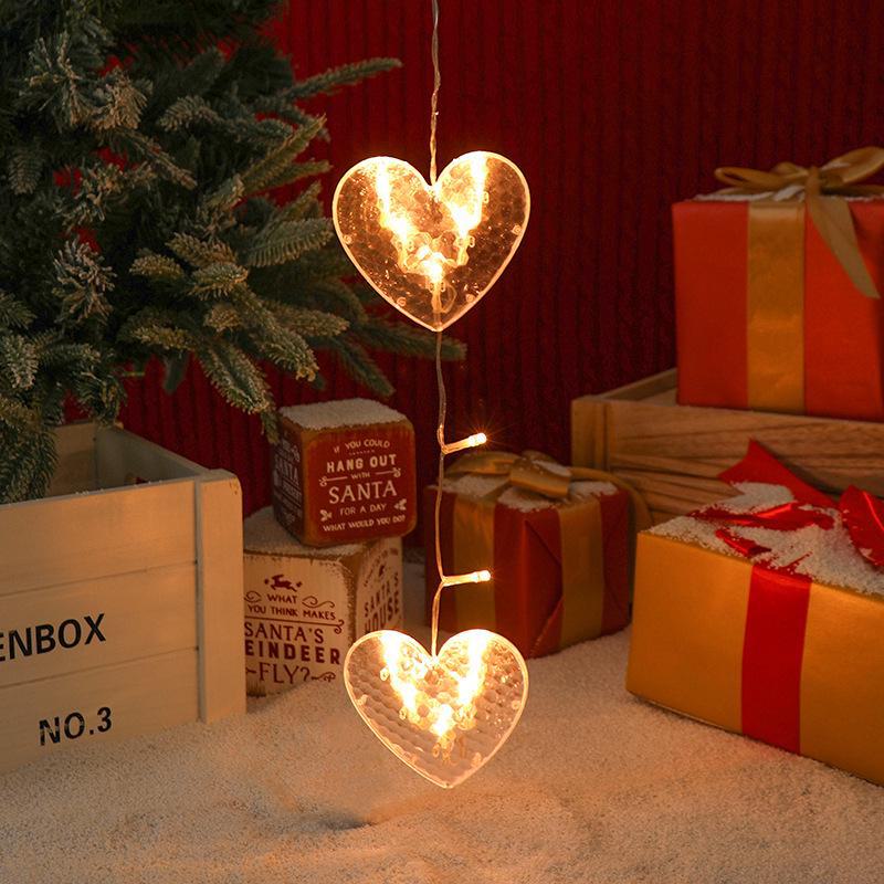 LED Christmas Decoration Suction Cup Lights: Tree, Bell, Snowman, Reindeer, Snowflake, Star, Heart Lantern.
