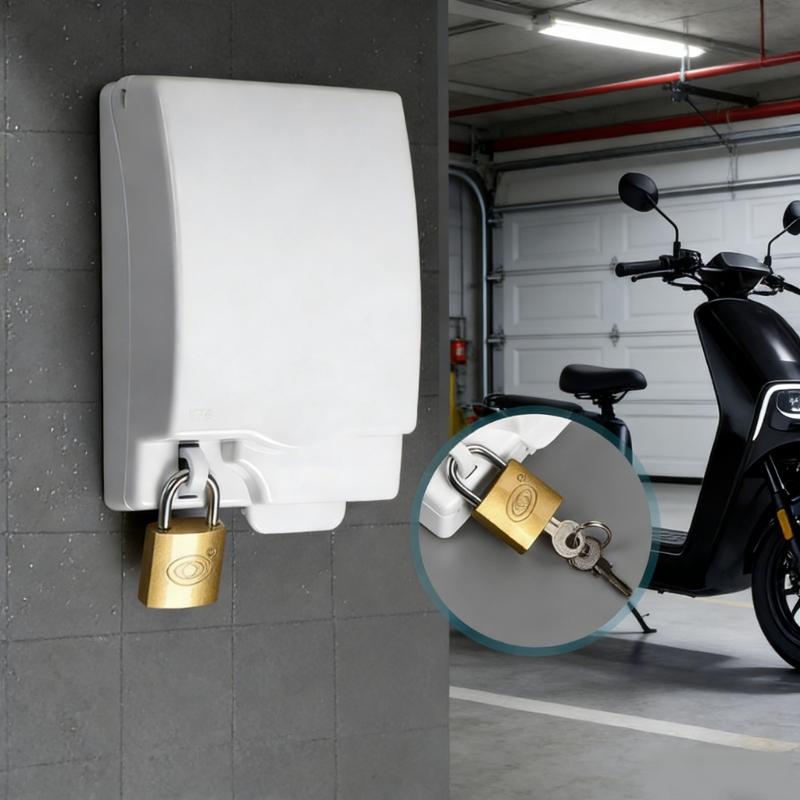 Durability Plastic Weatherproof Enclosures Metal Lock Compatible To 86 Style Electrical Sockets Moisture Resistance