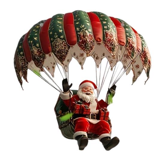 Hot Air Balloon Christmas Ornament 2D Flat Acrylic Santa Claus On