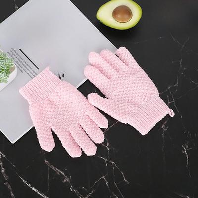 Double-Sided Exfoliating Bath Gloves: Gray Jacquard Towel for Men and Women