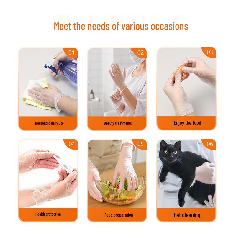 YOUAO Food-Grade PVC Disposable Household Gloves