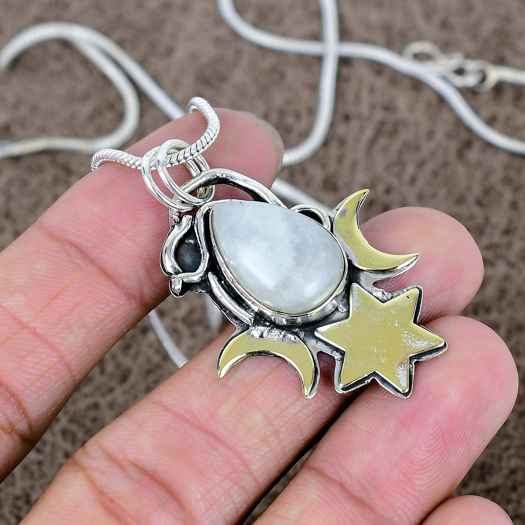 

Moonstone Gemstone Handmade 925 Sterling Silver Jewelry Pendant 1.81 KKG-559