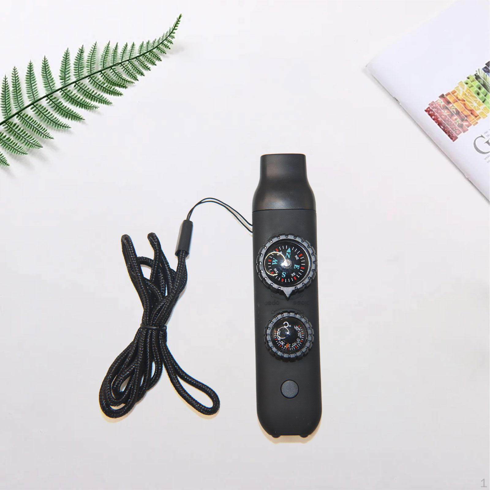 

Emergency Whistle Multi Use Adults 7 in 1 Practical Versatile with Lanyard Portable for Climbing чёрный