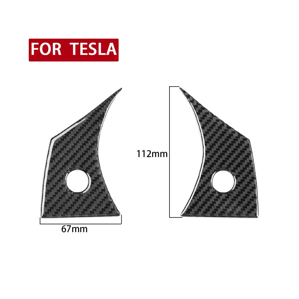 For Tesla Model 3 Y 2017-2025 Car Steering Wheel Panel Cover Trim Stickers Frame ABS Carbon Fiber Modification Accessories