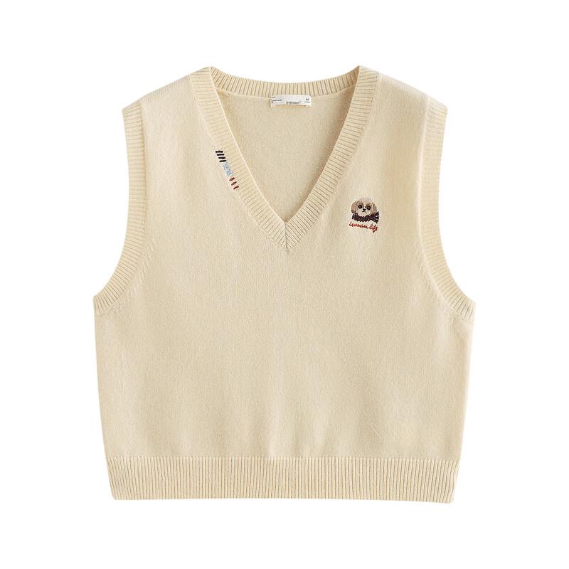 Yinman Women's Retro V-Neck Embroidered Knit Vest