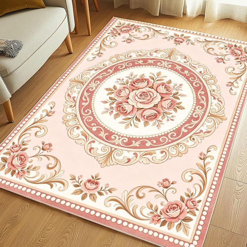 Retro Countryside Style Area Rug Non Slip Washable Floor Carpet for Living Room Bedroom Study Home Decor