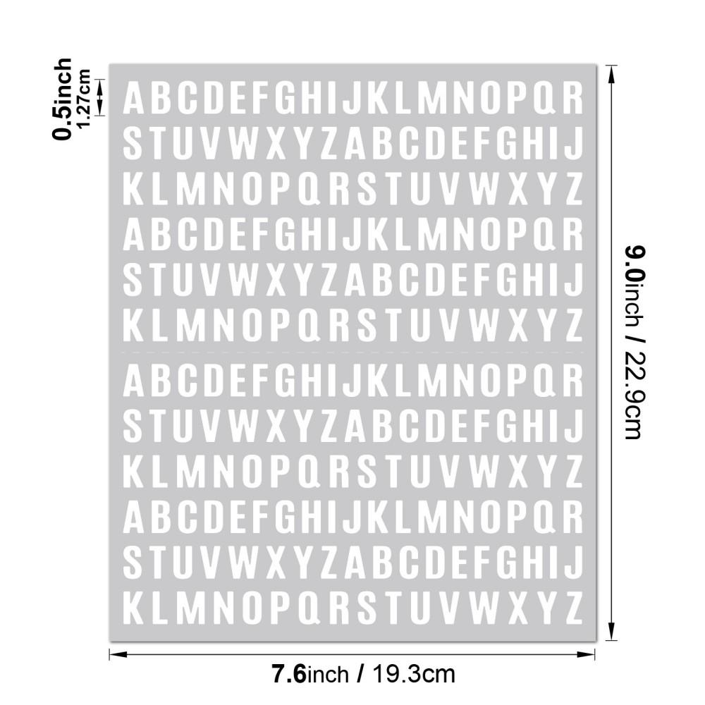 5Pcsset 0.5 Inch Functional Planner Stickers Vinyl Waterproof Black White Colorful Diy Letter Sticker For Cup Laptop Price Tag