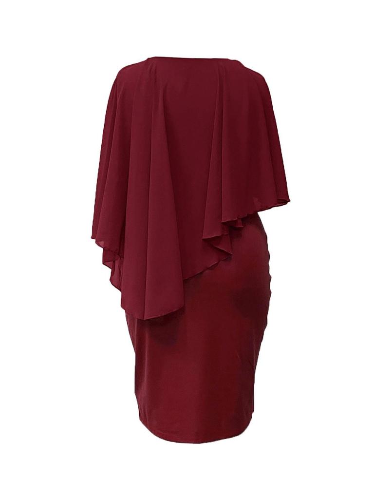2025 Spring/Summer Women's Solid Sleeveless Chiffon Shawl Wrap Dress