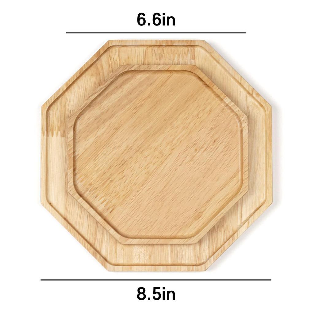 Round Japanese Acacia Wood Tray - Creative Fruit & Snack Plate