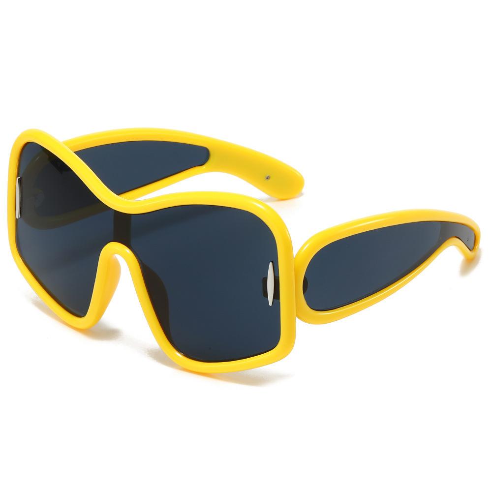 The Same Windproof Glasses, Wind One-Piece Large-Frame Sunglasses Y2K Future Technology Feeling Street Show Sunglasses