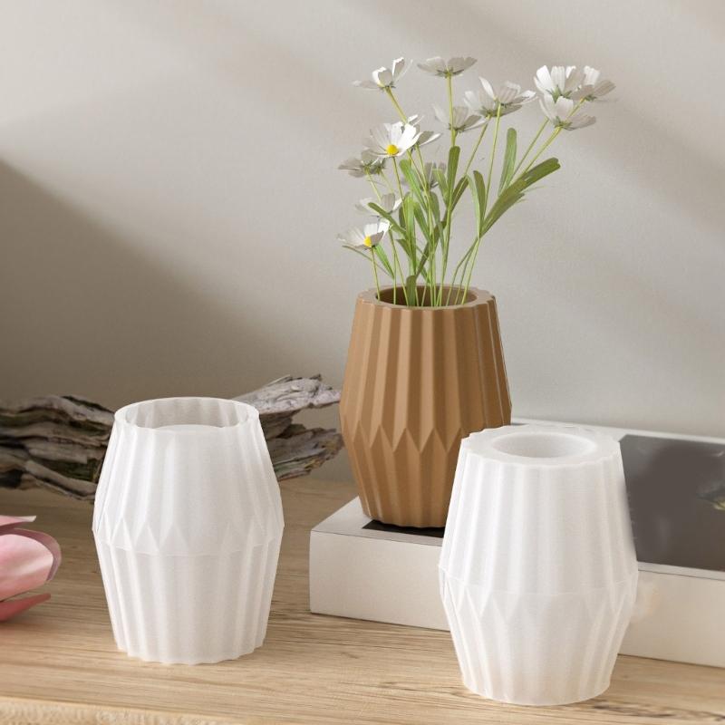 Dragon's Egg/Striped Mold for Flower Vase Home Decoration Making Mould High Temperature Resistant Silicone Jewelry Mold