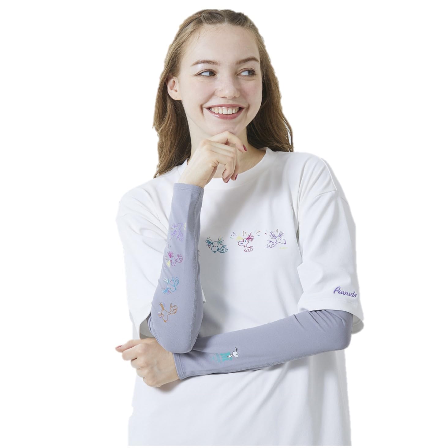 

Mizuno Outdoor Wear Peanuts UV Protection Arm Covers UV Protection B2MYCY01 Gray F Anti-Sweat Women s серый