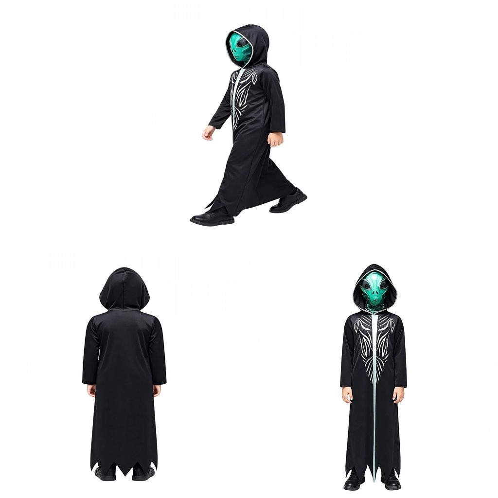 Costume da Ombra Aliena per Bambini con Design Stampato per Halloween e Spettacoli Teatrali