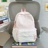 Schoolbag new small fresh plaid lace backpack women's daily versatile large capacity going out commuting student schoolbag backpack
