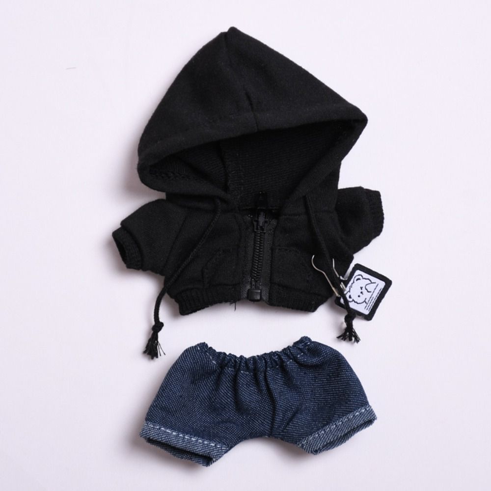 Dark Blue Jeans Sitting Labubu Doll Clothes Cute Bear Mini Cotton Doll's Clothes  Baby Pendant